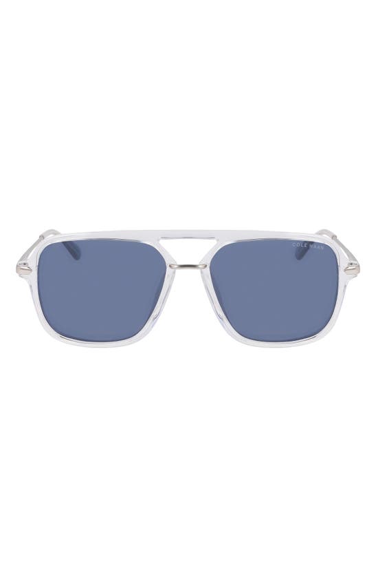 Cole Haan 56mm Polarized Navigator Sunglasses In Crystal