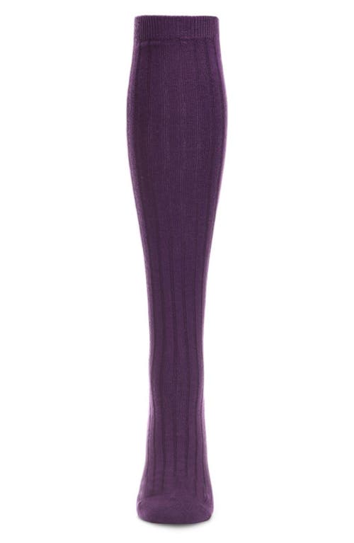 Memoi Soft Rib Knee High Socks In Blackberry