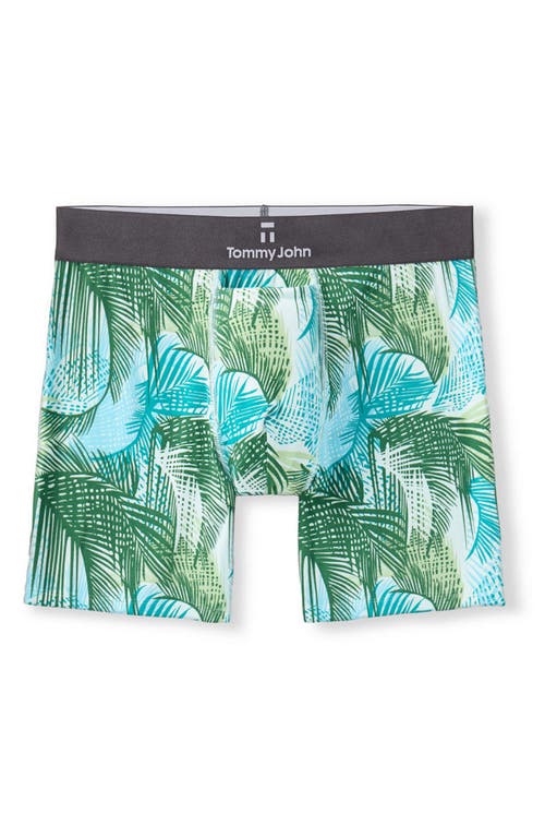 Shop Tommy John Second Skin 6-inch Boxer Briefs In Aqua Palm Shadow