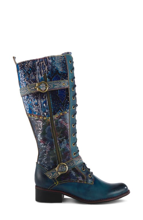 Shop L'artiste By Spring Step Vaneyck Knee High Boot In Blue Multi