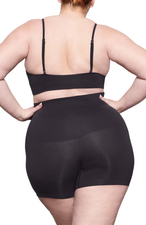 Shop Skims Soft Smoothing Seamless Shorts In Onyx