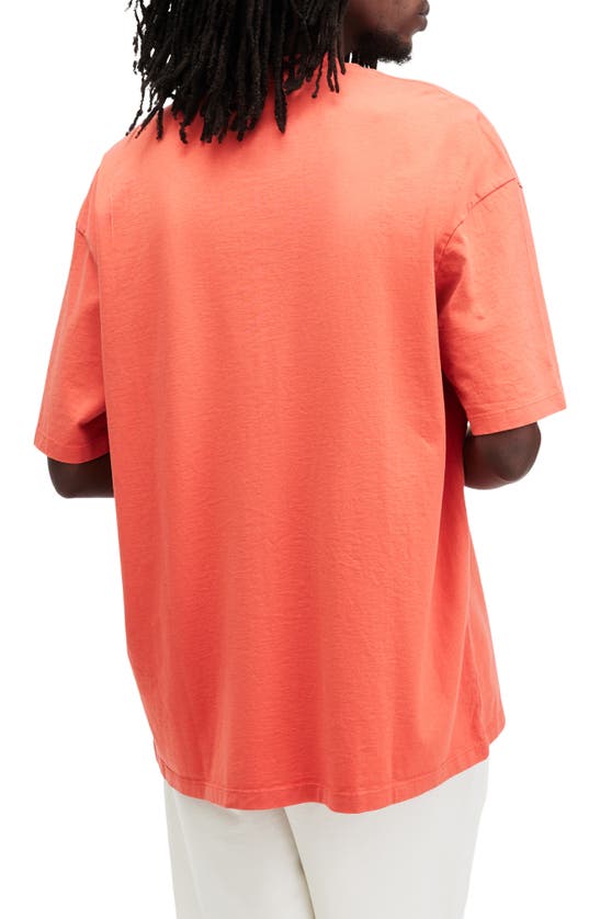 Shop Allsaints Laser Logo Graphic T-shirt In Sunburnt Orange