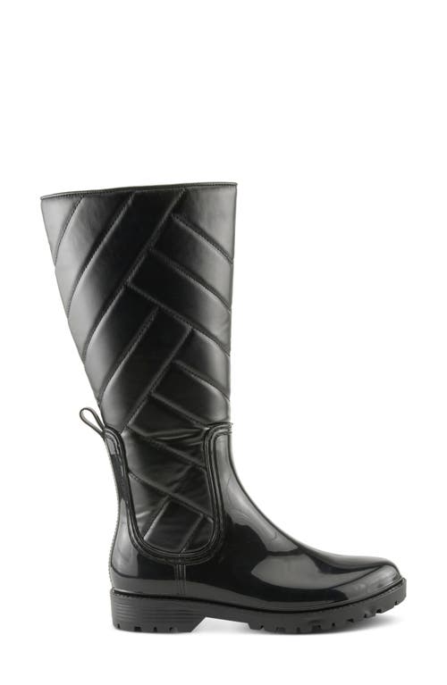 Shop Spring Step Maiza Waterproof Quilted Rain Boot In Black