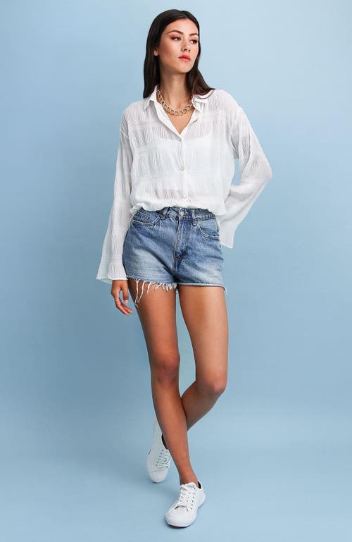 Belle & Bloom Yoko Shirred Chiffon Blouse - Cream