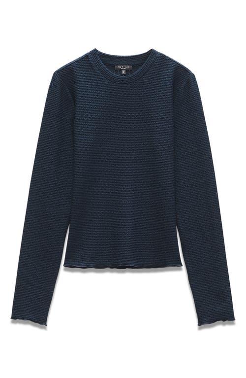 Shop Rag & Bone Julia Textured Crewneck Top In Sail