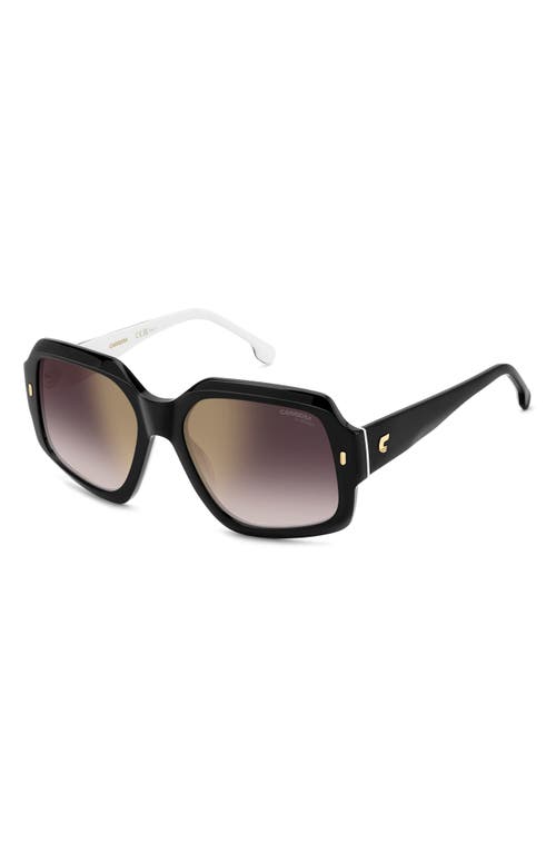 Carrera Eyewear 56mm Gradient Square Sunglasses In Black White/gdsp Bursf