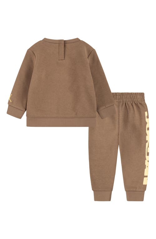 Shop Jordan Flight Mvp Crewneck Sweatshirt & Joggers Set In Archaeo Brown