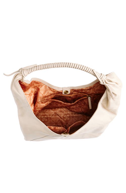 Shop Lucky Brand Evlie Leather Hobo Bag In Vanilla