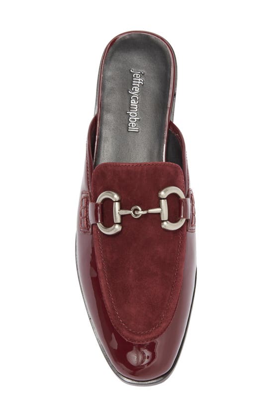 Shop Jeffrey Campbell Textbook Mule In Wine Patent Wine Suede