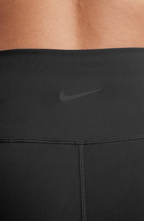 Shop Nike One High Waist Split Hem Leggings In Black/jcg