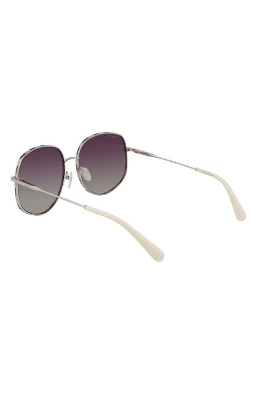 Shop Ferragamo 61mm Gancini Oversize Sunglasses In Gold/ivory