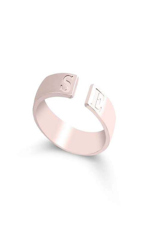 Personalized Open Band Ring in Rose Gold Plated