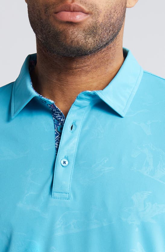 Shop Swannies Forbes Animal Print Golf Polo In Maui
