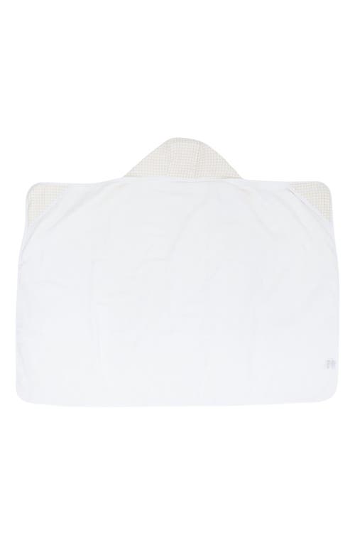 Little Unicorn Cotton Muslin & Terry Hooded Towel In Tan Gingham