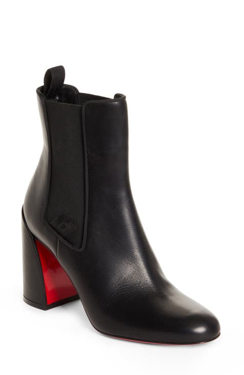 Christian Louboutin Women's CL Chelsea Leather Ankle Boots - Black - 9