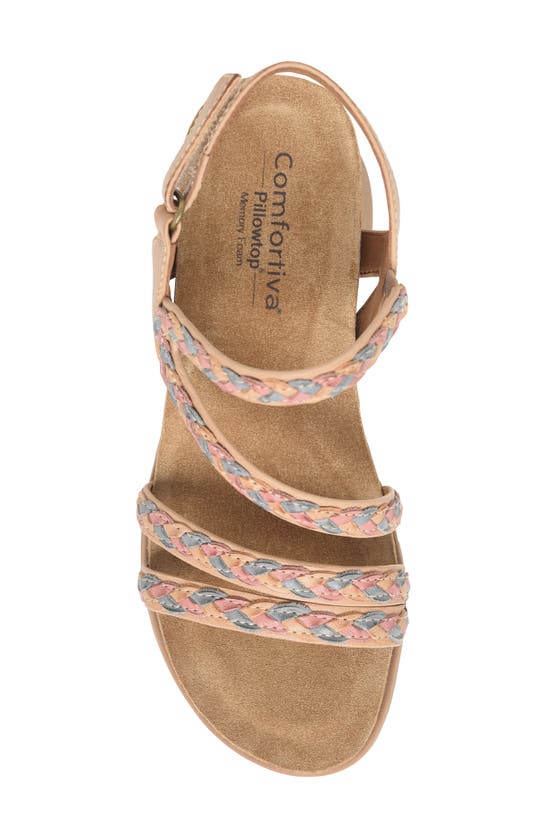 Shop Comfortiva Silvia Wedge Sandal In New Caramel Multi