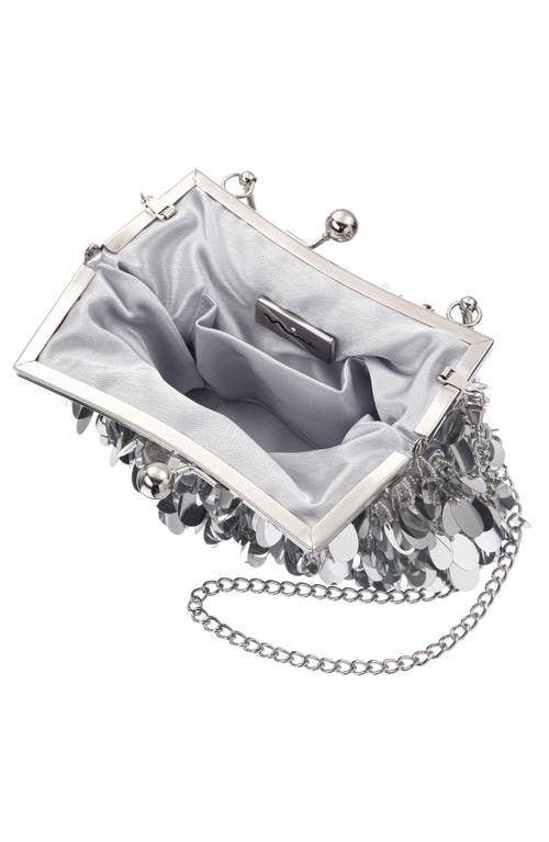 Shop Nina Fleur Frame Clutch In Silver