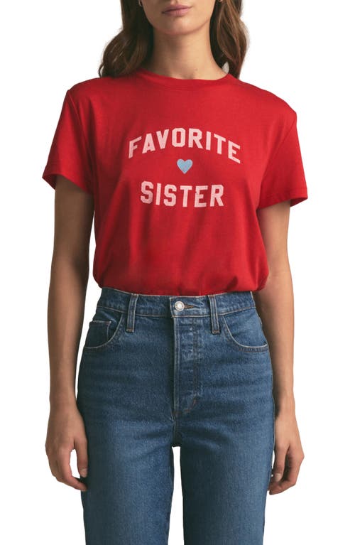 Shop Favorite Daughter Favorite Sister Graphic T-shirt In Haute Rouge