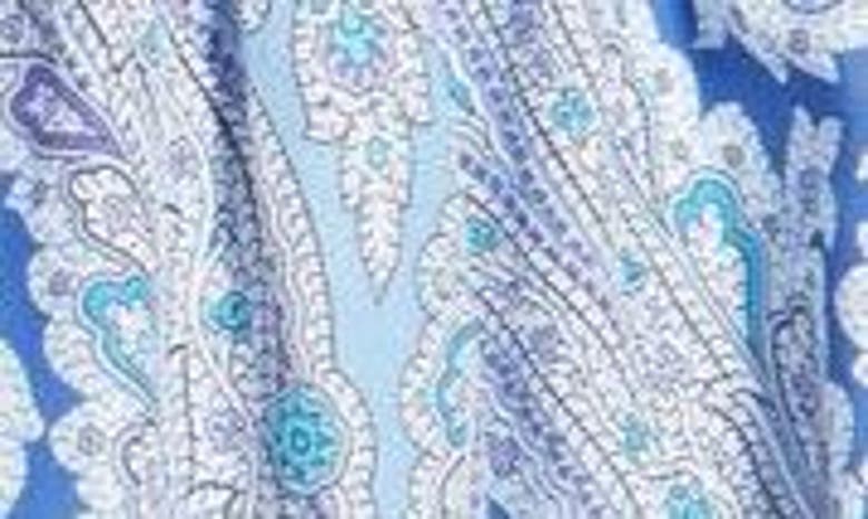 Shop Kobi Halperin Vivi Paisley Sleeveless Cotton Shirtdress In Powder Blue Multi