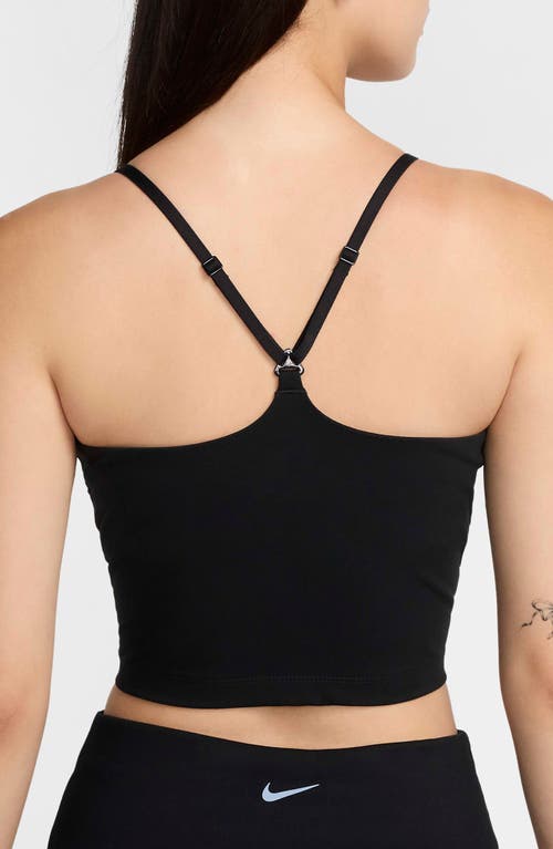 Shop Nike Dri-fit Light Support Sports Bra In Black/white