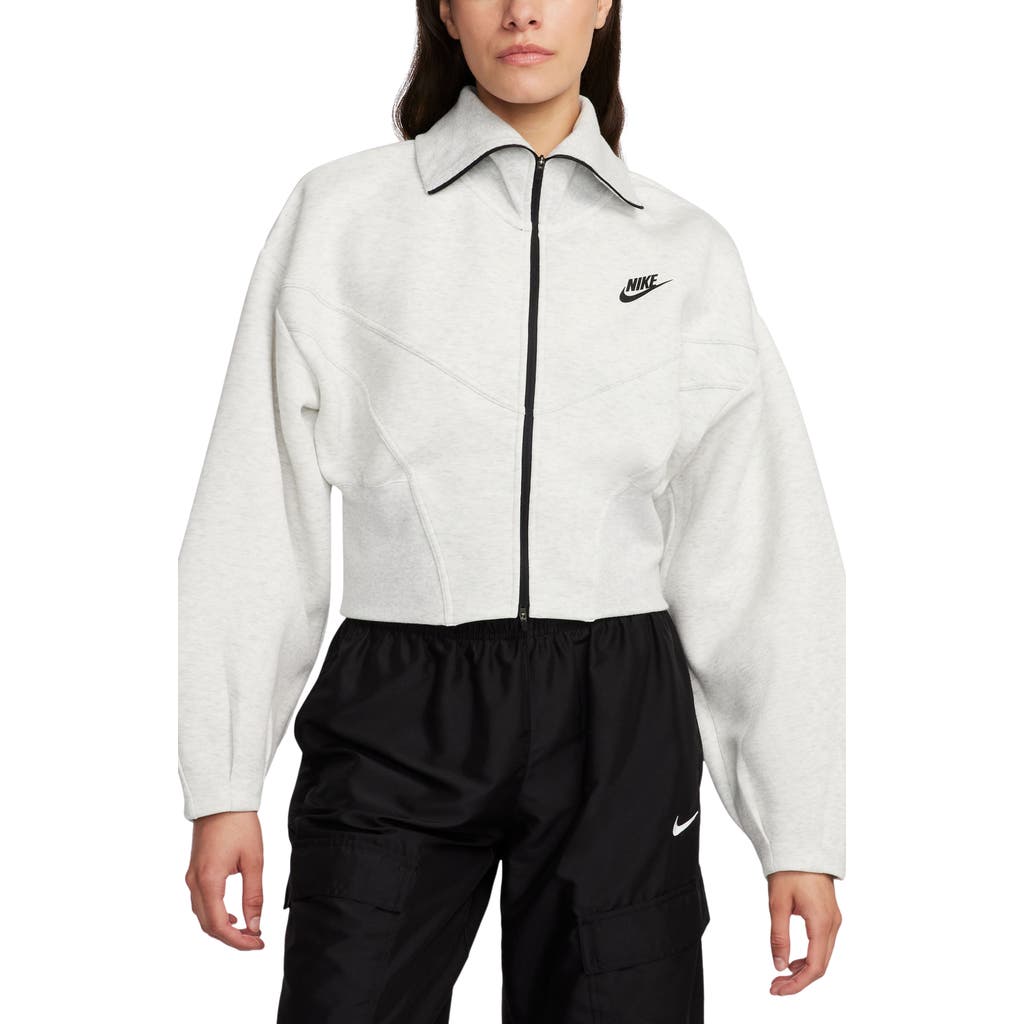 Nike Sportswear Tech Fleece Loose Full Zip Track Jacket In Light Grey/htr/black