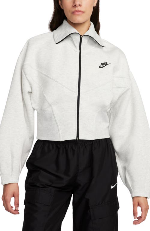 Shop Nike Sportswear Tech Fleece Loose Full Zip Track Jacket In Light Grey/htr/black