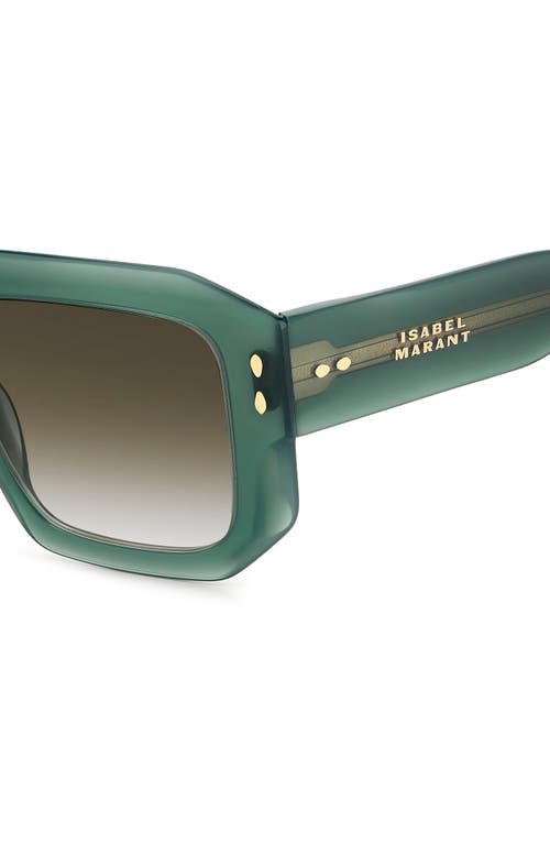 Shop Isabel Marant 53mm Gradient Square Sunglasses In Green/green Shaded