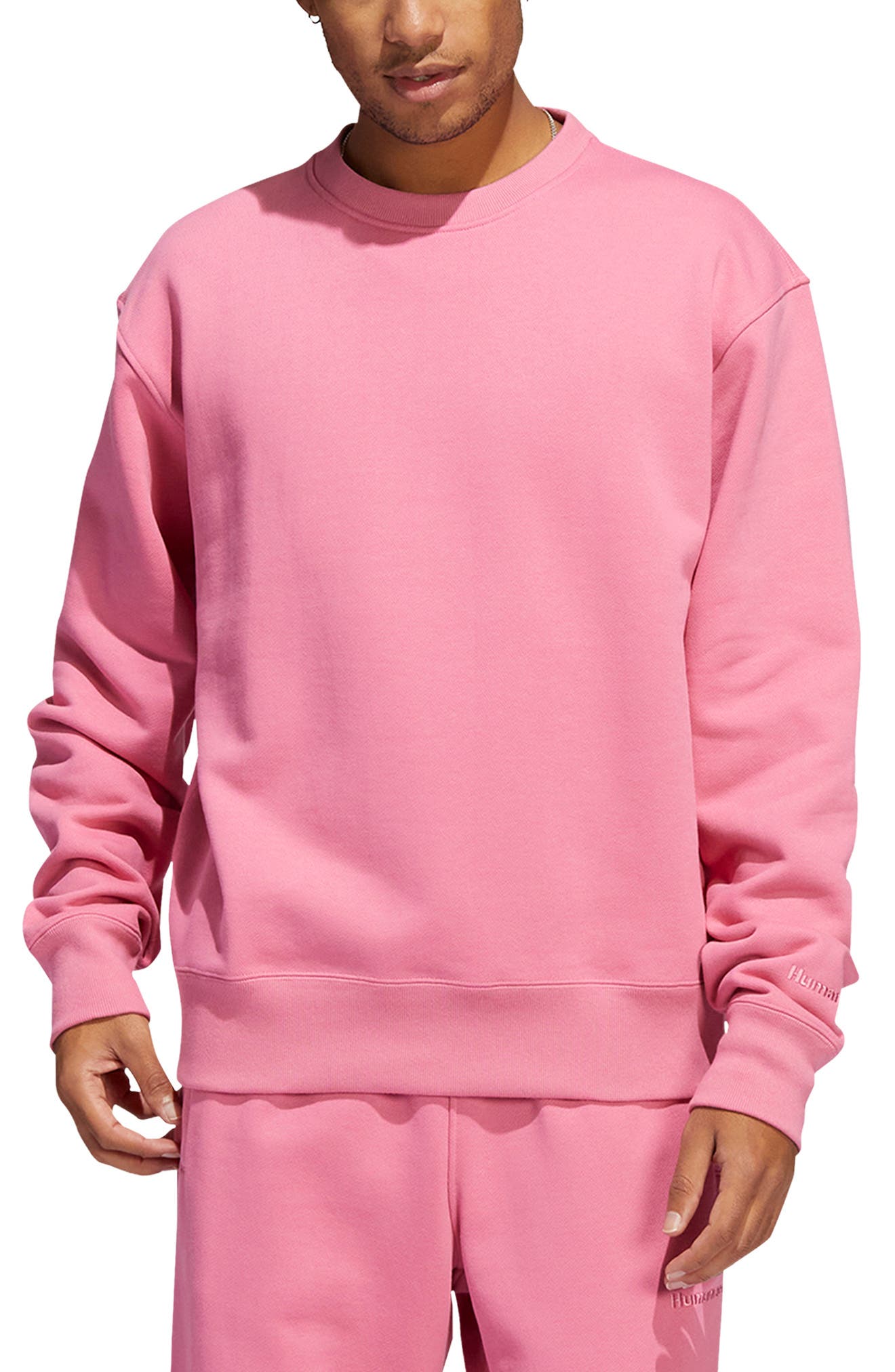 pink crewneck sweatshirt