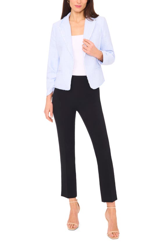 Halogen Raw Hem Crop Blazer In Placid Blue