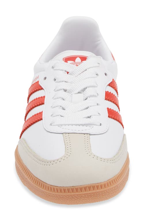 Shop Adidas Originals Adidas Gender Inclusive Samba Sneaker In White/solar Red/off White