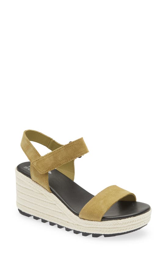 Sorel Cameron Wedge Espadrille Sandal In Olive Shade Sea Salt | ModeSens