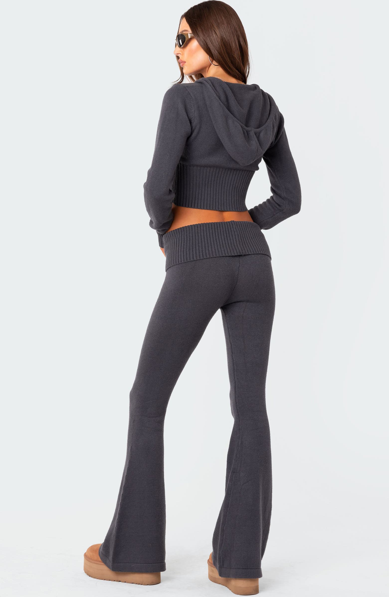 EDIKTED Desiree Knit Flare Pants Nordstrom