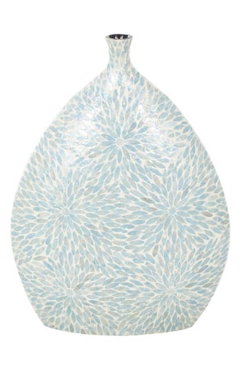Vivian Lune Home Mother Of Pearl Vase In Light Blue