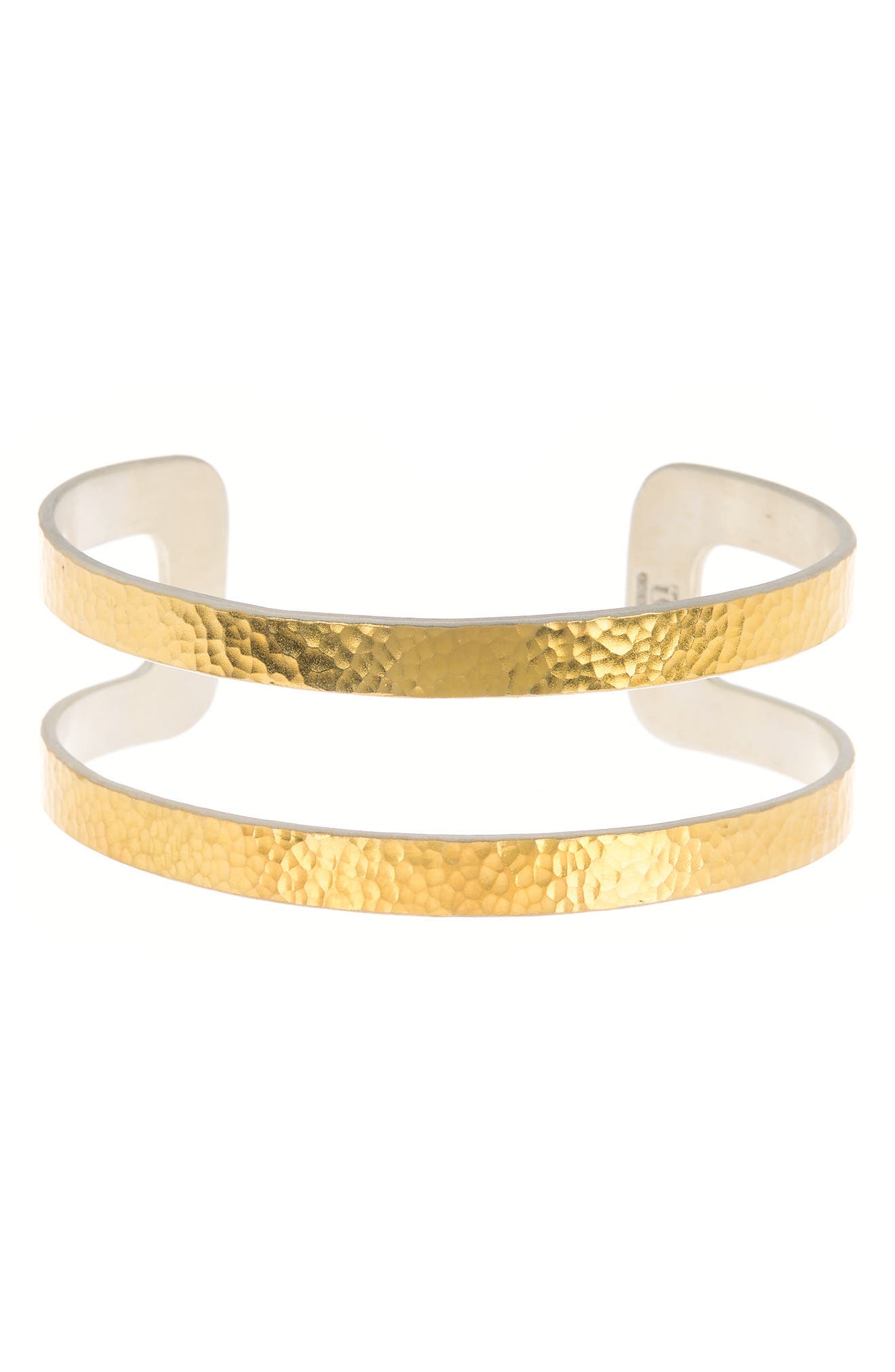 Gurhan Mango 24k Gold Plated Sterling Silver Hammered Double Row Cuff Bracelet