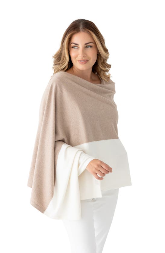 Shop Zestt Organics Organic Cotton Travel Scarf In Sandstone/ivory Colorblock