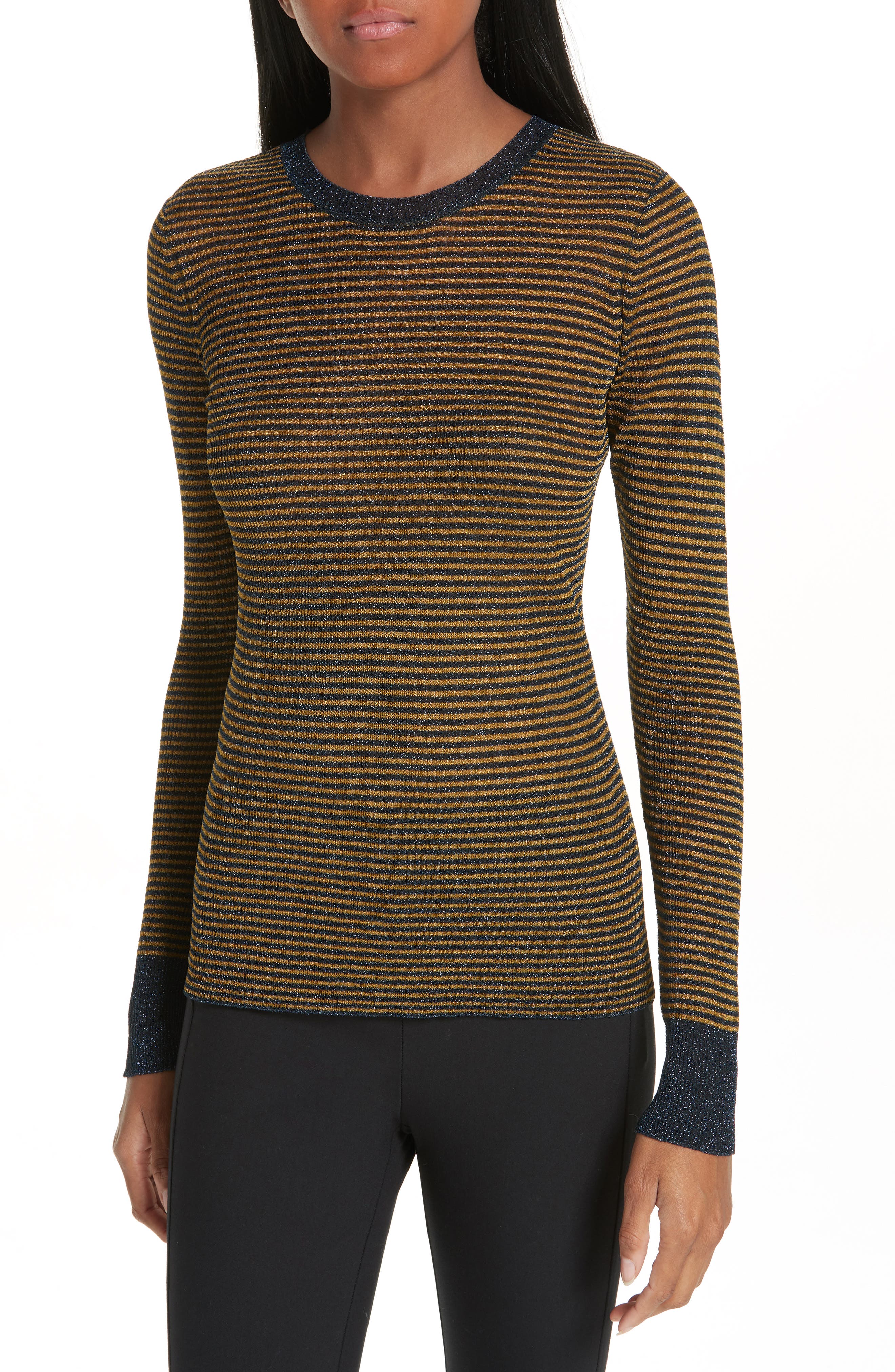 metallic stripe sweater