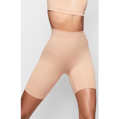 Plus Size Skims Sculpting Seamless Mid Shorts, X/5X - Beige