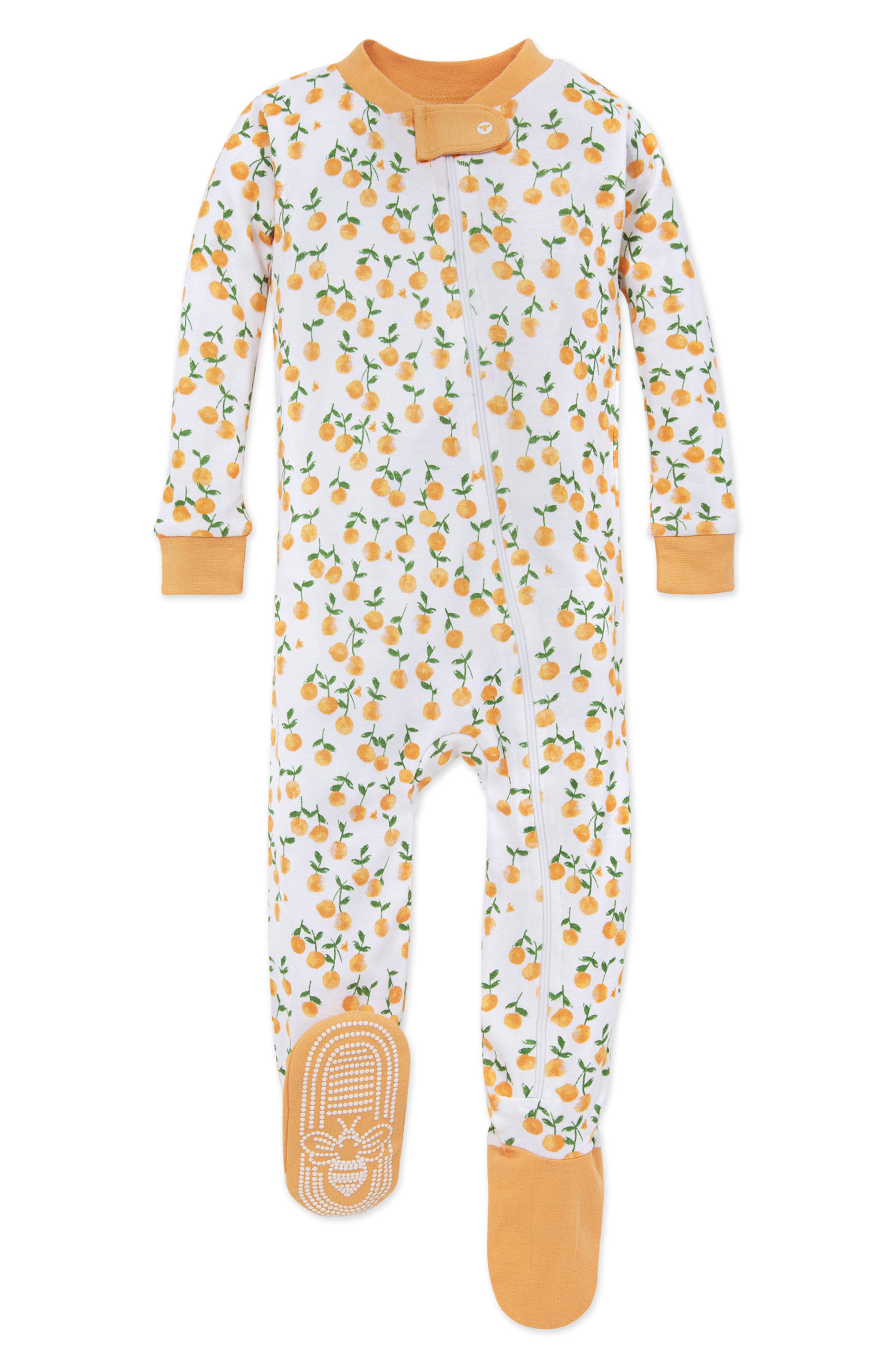 UPC 840109549242 product image for Infant Girl's Burt'S Bees Baby Freshly Picked Oranges Fitted One-Piece Pajamas,  | upcitemdb.com