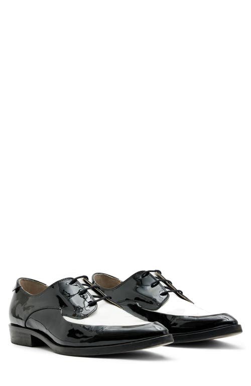 Shop Allsaints Lex Apron Toe Derby In Black/white