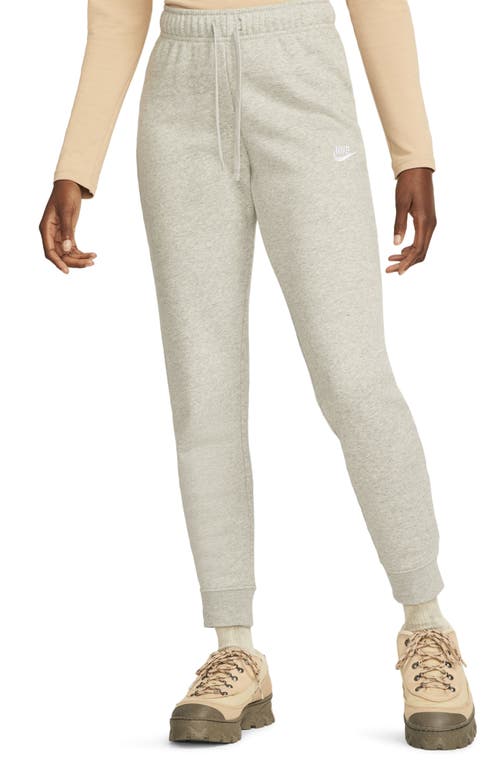 Nike Sportswear Club Fleece Mid-Rise Slim Joggers in Dark Grey Heather/White at Nordstrom, Size Medium Regular