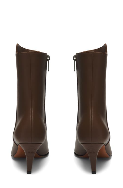 Alexander Mcqueen Birdee Pointed Toe Bootie In Cuoio