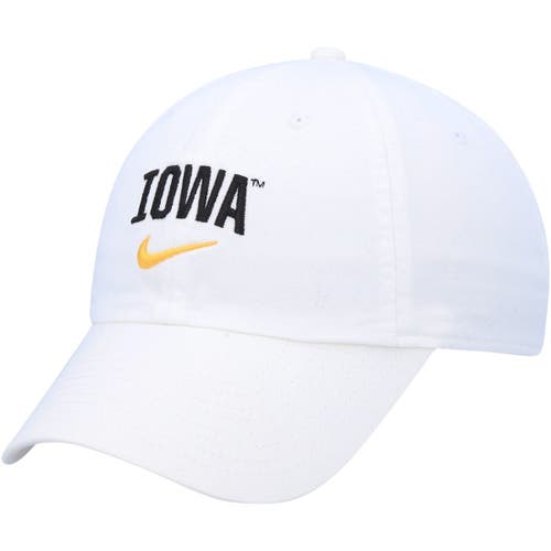 Men's Nike White Iowa Hawkeyes Heritage86 Arch Performance Adjustable Hat
