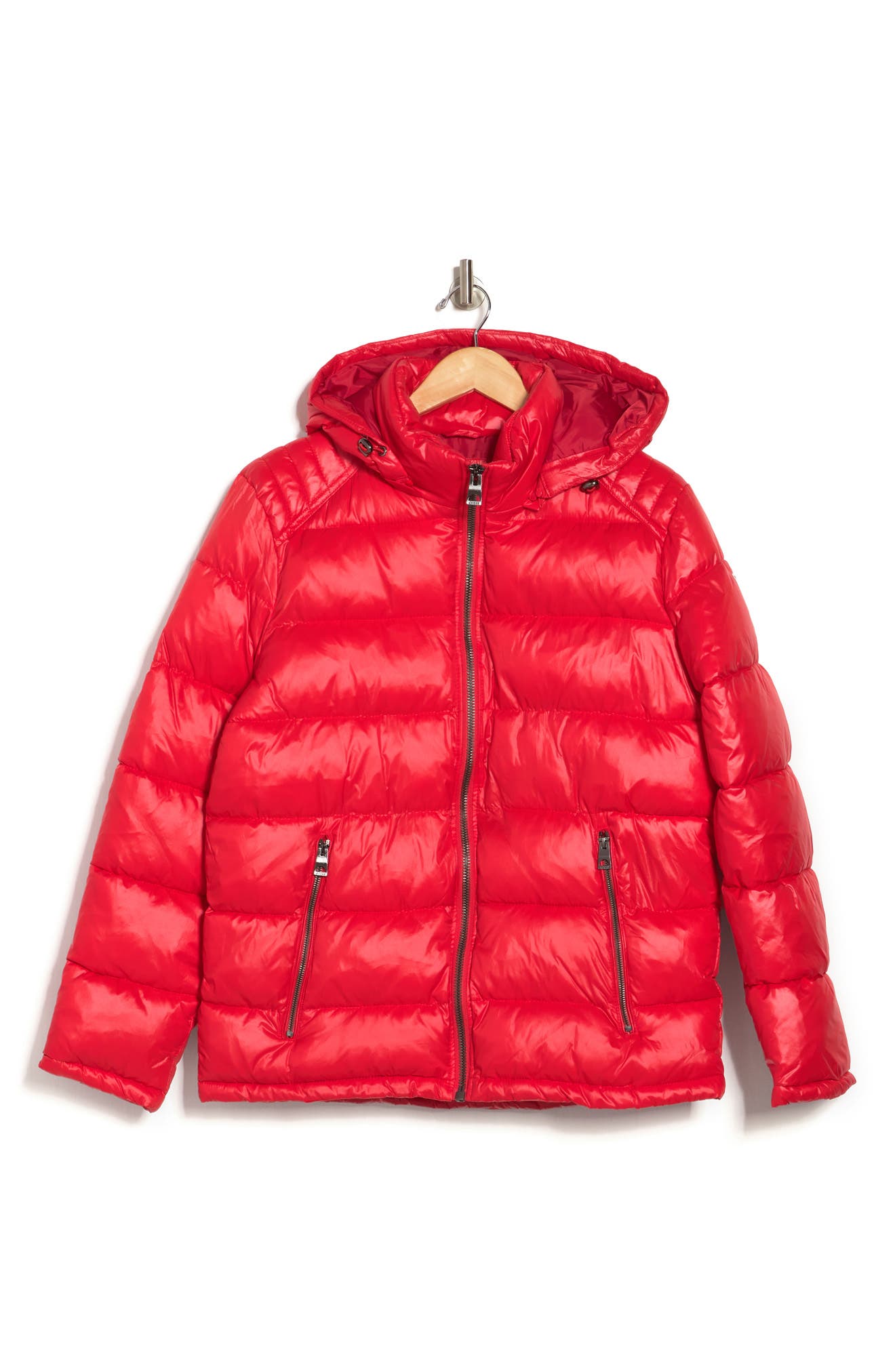 guess shiny puffer jacket