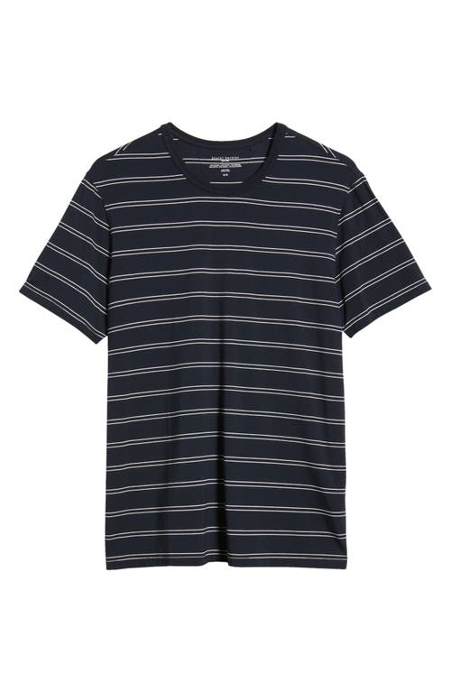 Daniel Buchler Stripe Cotton & Modal Pajama T-shirt In Dark Navy Stripe