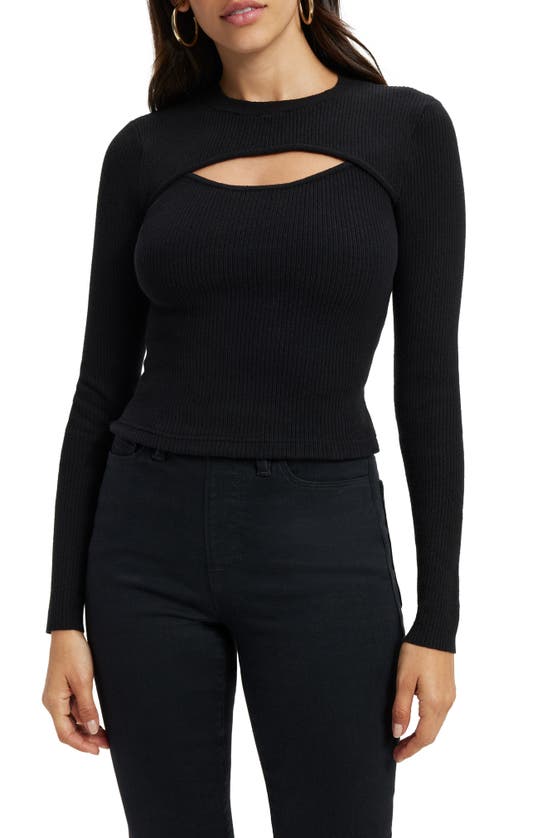 Good American Cutout Rib Top In Black