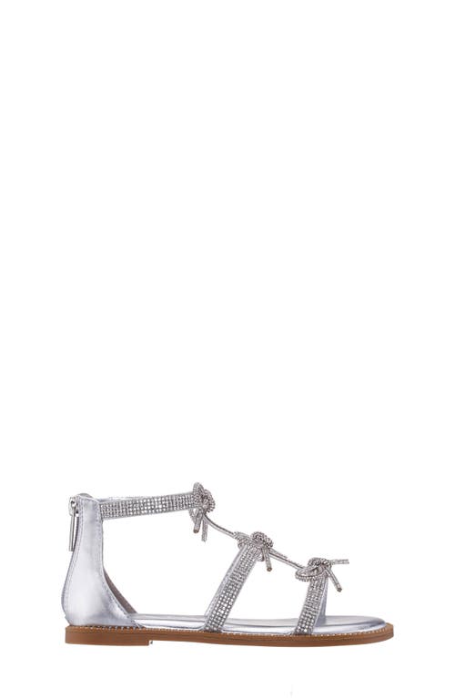 Nina Kids' Solace Sandal In Silver Metallic/rhinestones