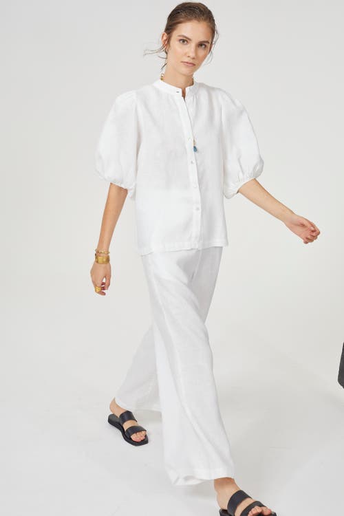 Lanhtropy Bubble Linen Shirt In White