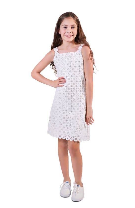Shop Habitual Kids' Open Stitch Dress In White