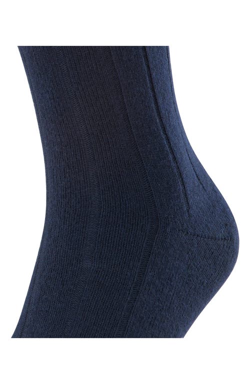 Falke Lhasa Wool & Cashmere Dress Socks In Dark Navy/navy