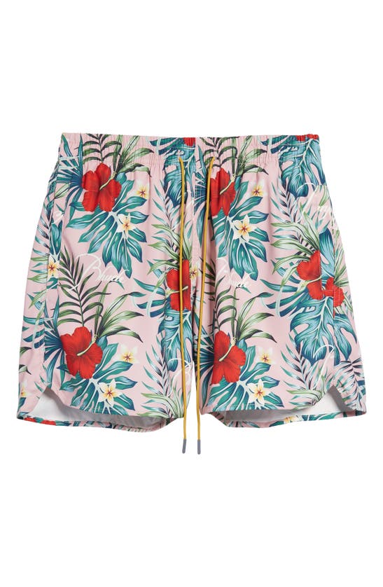 Rhude Pink Tropical Swim Shorts In Mauve Multi | ModeSens